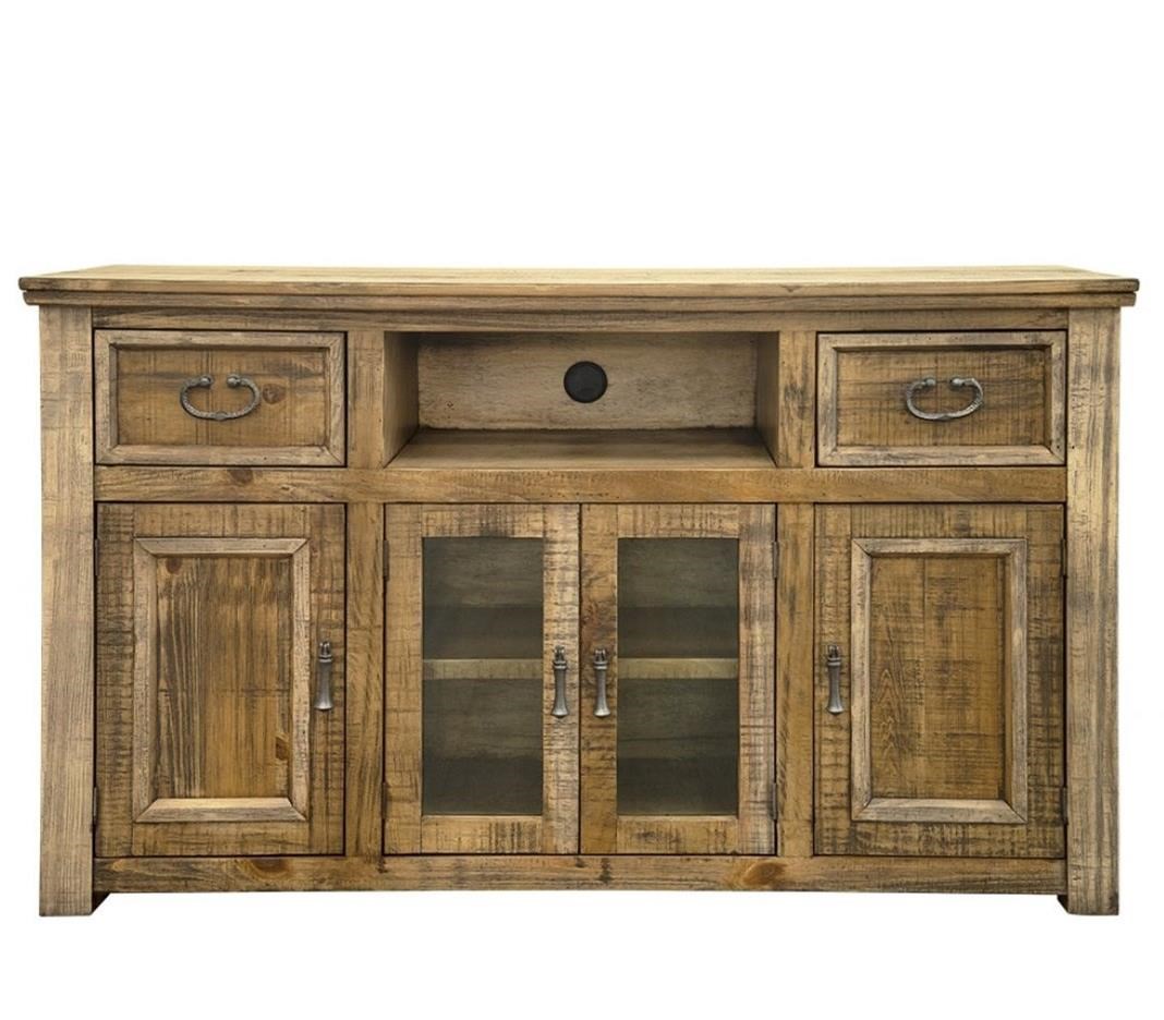 Rustic tv shop stand with drawers